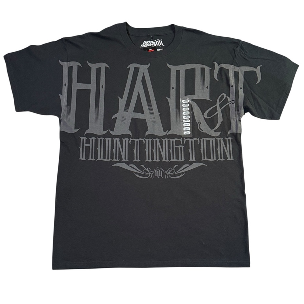 Vintage Y2K Carey Hart & Huntington Tattoo Print Black & White Shirt Men’s L NWT